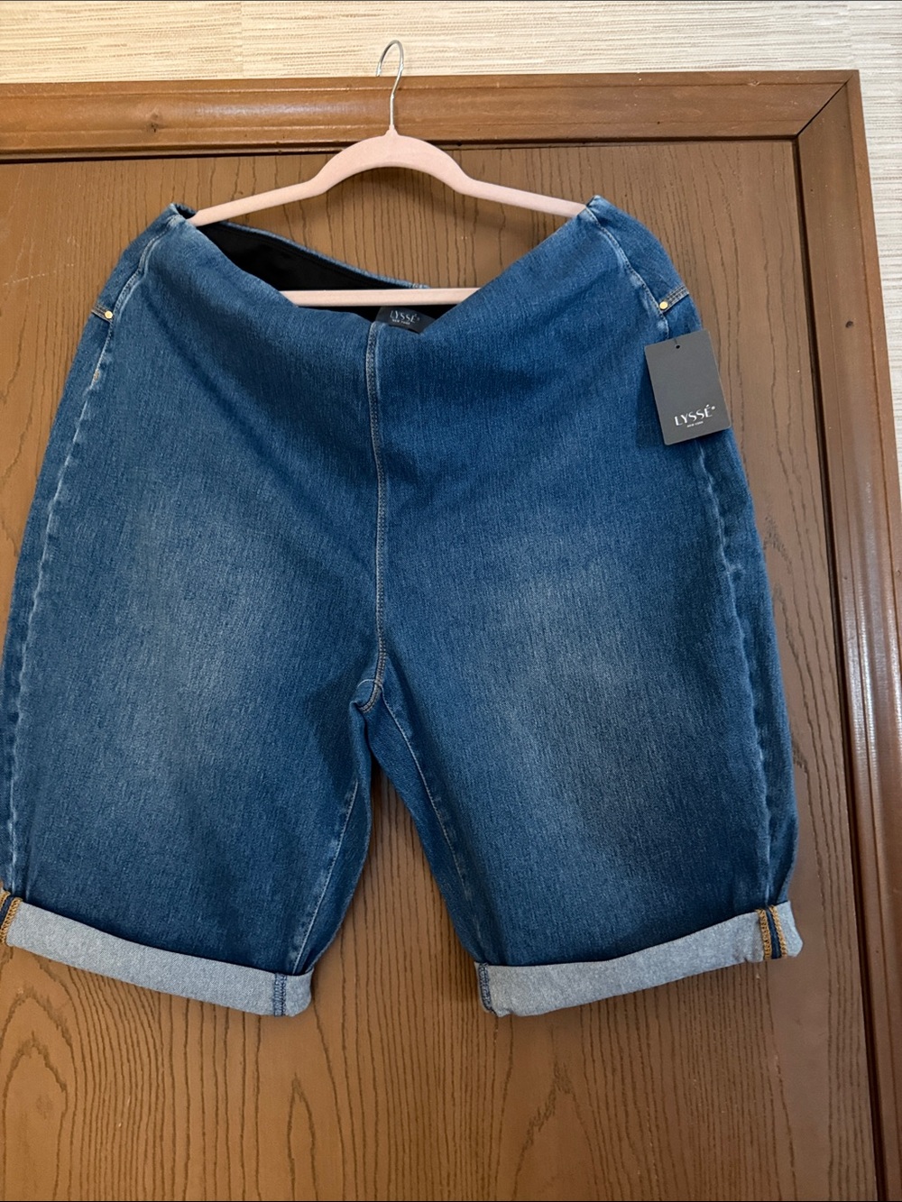 Lysse Dark Indigo Rolled-Hem Denim Bermuda Shorts